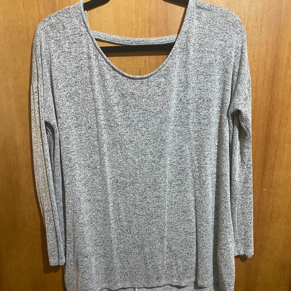 Women's Cherish Ash Gray Active Wear Loose Fit Top